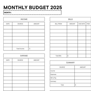 Simple Monthly Budget Planner