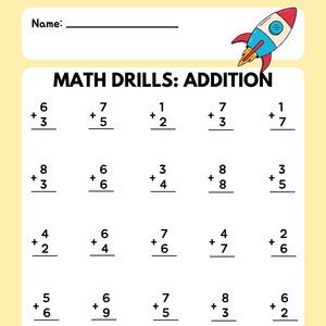Math Drill Addition Worksheet 3