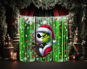 Christmas Cartoon Character with Friend 20 oz Skinny Tumbler, PNG Sublimation, Digital Download, Sublimation Wrap, Tumbler Wrap, Christmas