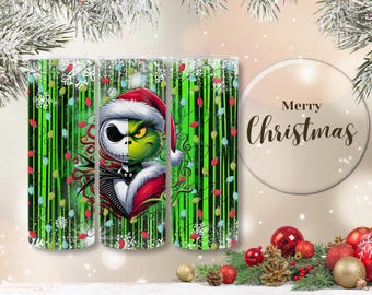 Christmas Cartoon Character with Friend Tumbler, Christmas Tumbler, Christmas Nightmare Gift, Grinch Gft Cup, Travel Drink Cup
