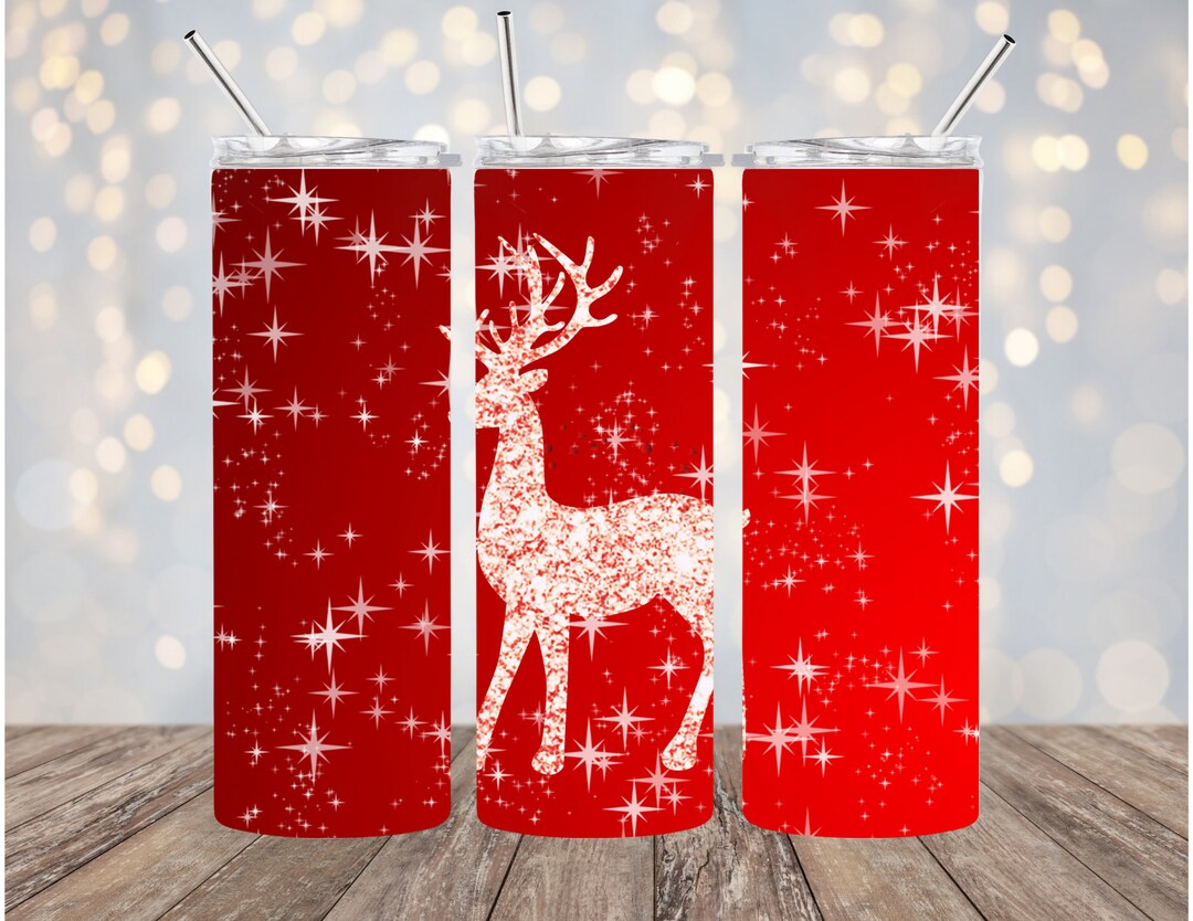 Christmas Deer 20 Oz Skinny Tumbler PNG Sublimation Design - Etsy