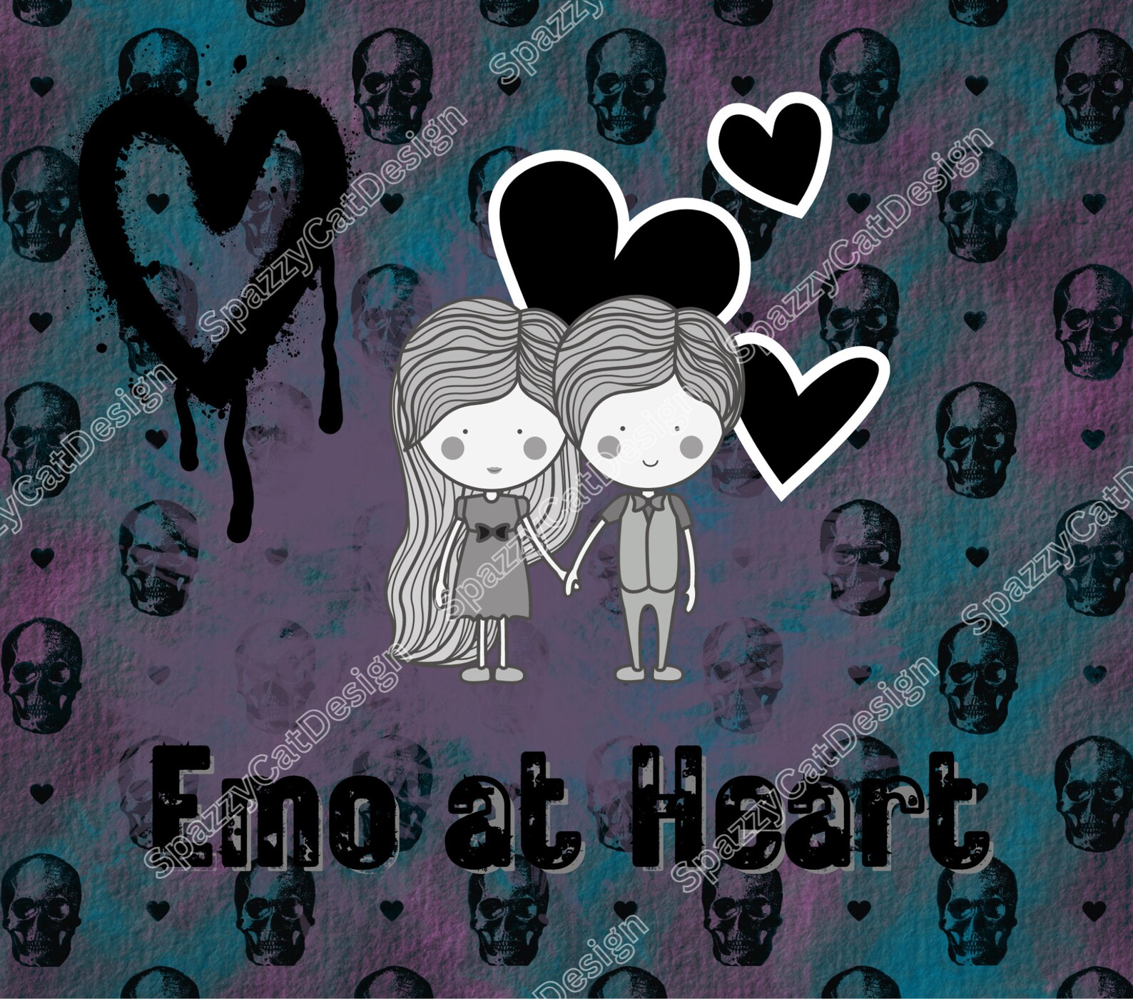 Emo at Heart 20 Oz Skinny Tumbler PNG Sublimation Design - Etsy