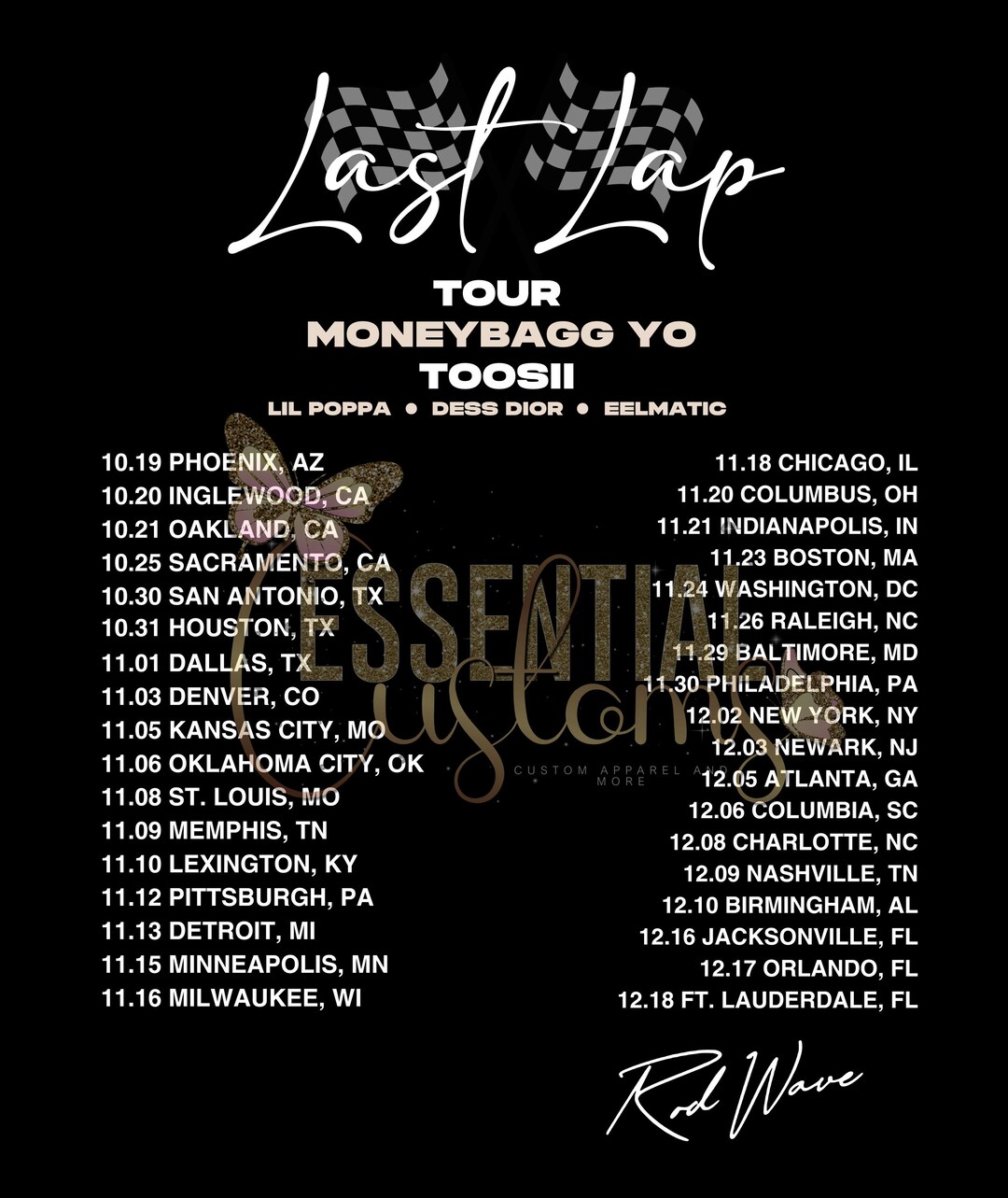 Rod Wave Last Lap 2024 Tour Dates PNG Etsy