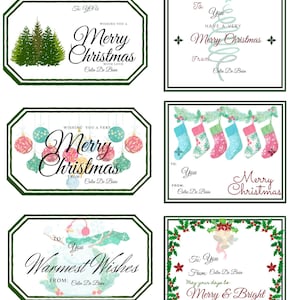 DIY Printable Christmas Labels, Christmas Gift Template, Affordable Labels Stickers, Instant Download, Affordable Christmas Tags, Printable image 1