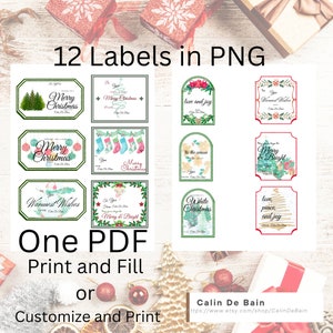 DIY Printable Christmas Labels, Christmas Gift Template, Affordable Labels Stickers, Instant Download, Affordable Christmas Tags, Printable image 4