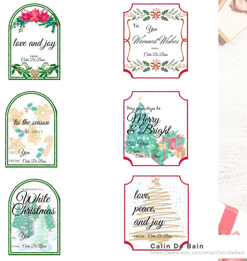DIY Printable Christmas Labels, Christmas Gift Template, Affordable Labels Stickers, Instant Download, Affordable Christmas Tags, Printable image 3