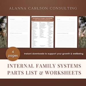 IFS Trauma Healing Map & Parts Worksheet: A Gentle Internal Family Systems Guide and Inner Manager Assessment (PDF Download)
