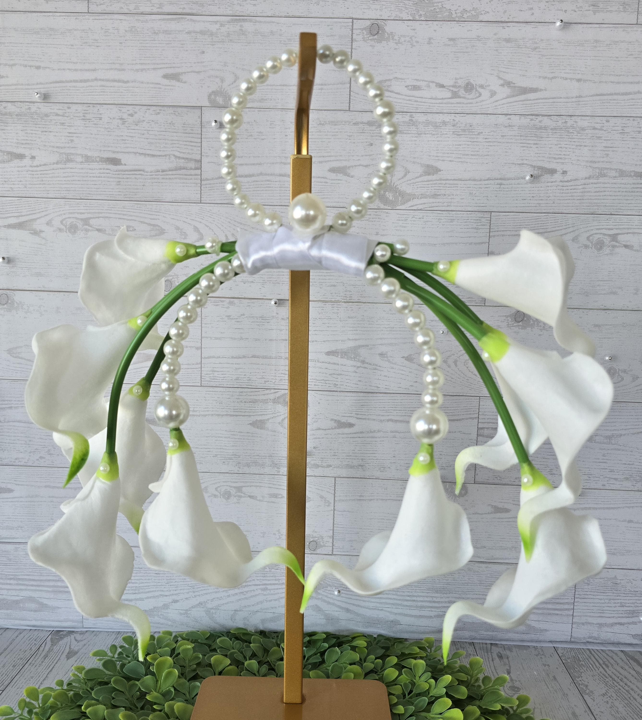 pearl hoop bouquet ♡ブートニア付き Pearl Hoop Bouquet - Etsy