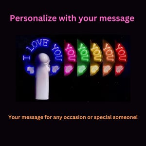 personalized LED message fan, custom name light up fan, unique corporate gifts, custom birthday party favors, light up concert fan