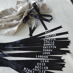 Trend 2025 luxury personalized name place ribbon for wedding, bridal shower, bridesmaid, cocktail party,wine glass wrap,special event.