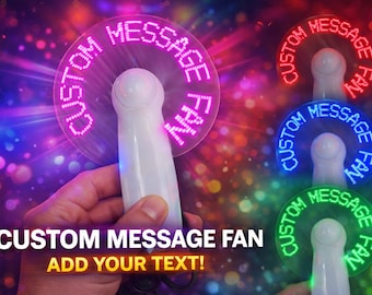 Personalized LED Message Fan | Custom Text, Party Favors