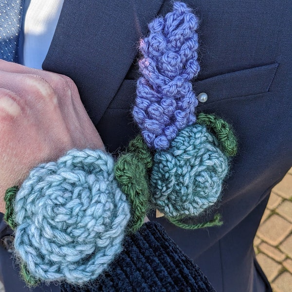 Crochet Corsage and Boutonniere