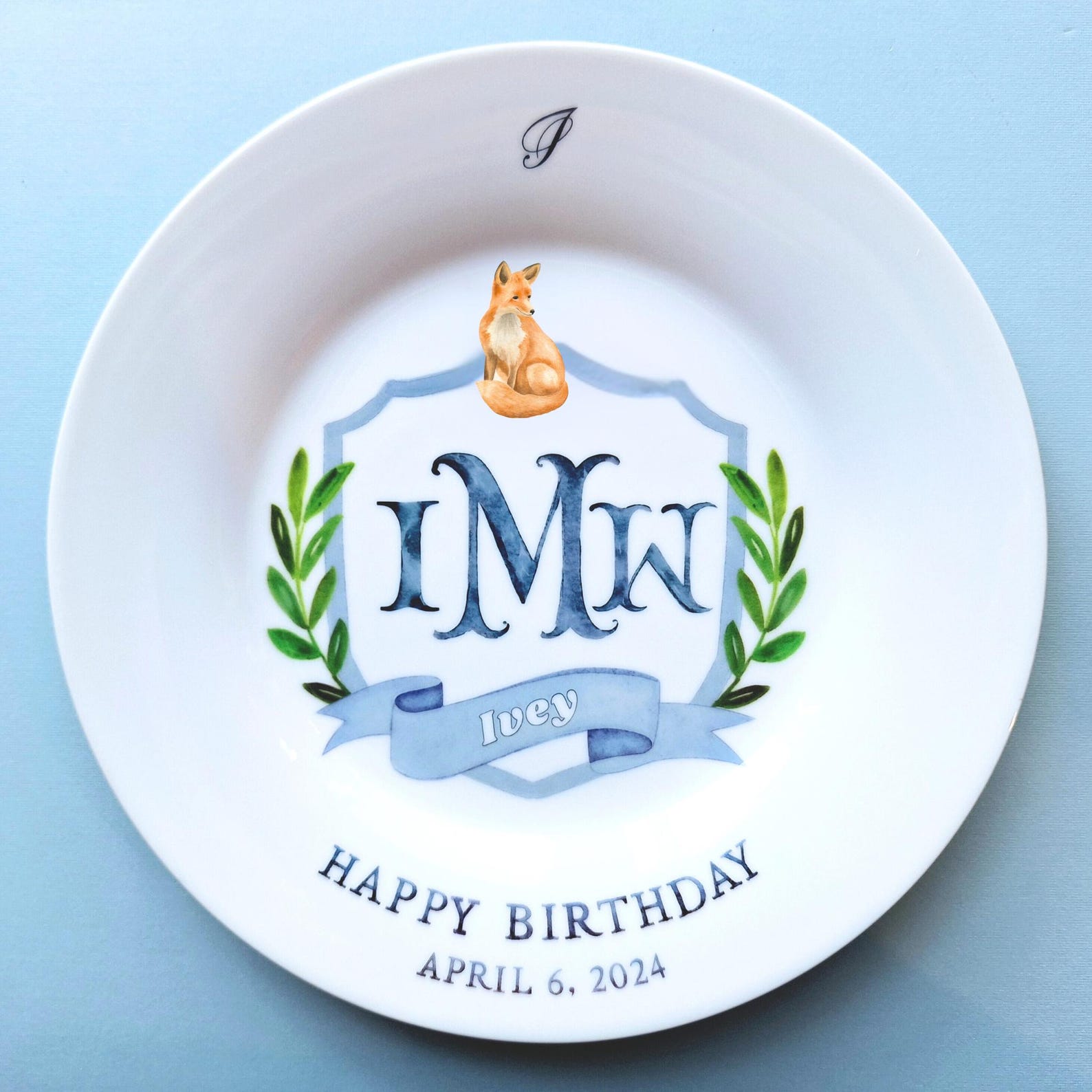 Birthday Plate for Boys With Woodland Animals: Personalized Ceramic ...