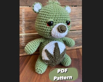 PDF Pattern: Crochet Don't Care Bear, Stoner Bear Pattern, Stoner Gift Pattern