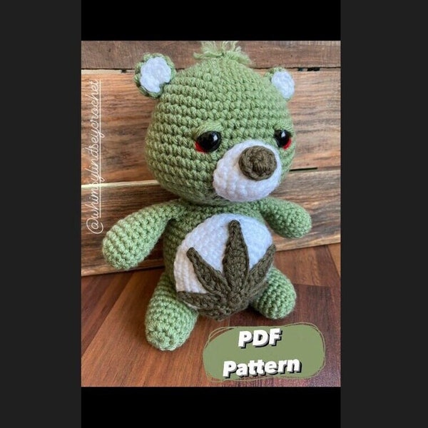 PDF Pattern: Crochet Don't Care Bear, Stoner Bear Pattern, Stoner Gift Pattern