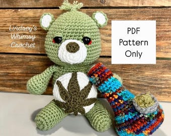Crochet Stoner Bear Pattern with Accessory Bundle (PDF Pattern)