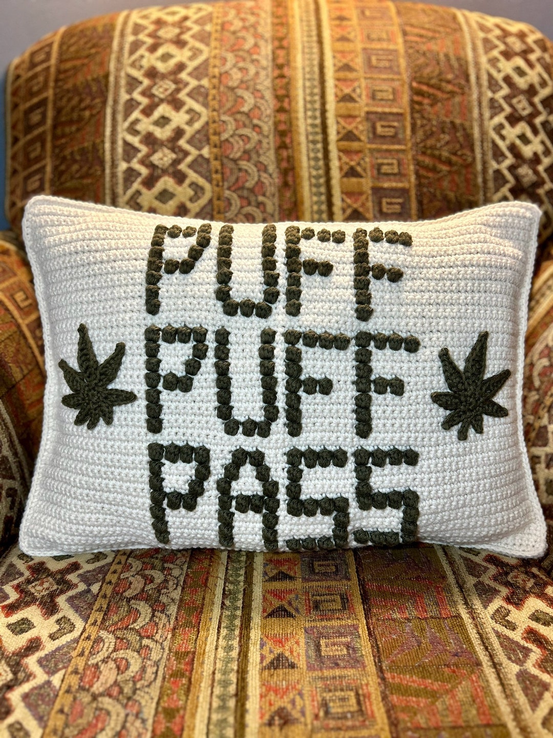 PDF Pattern Puff Puff Pass Bobble Stitch Pillow, Crochet Bobble Stitch