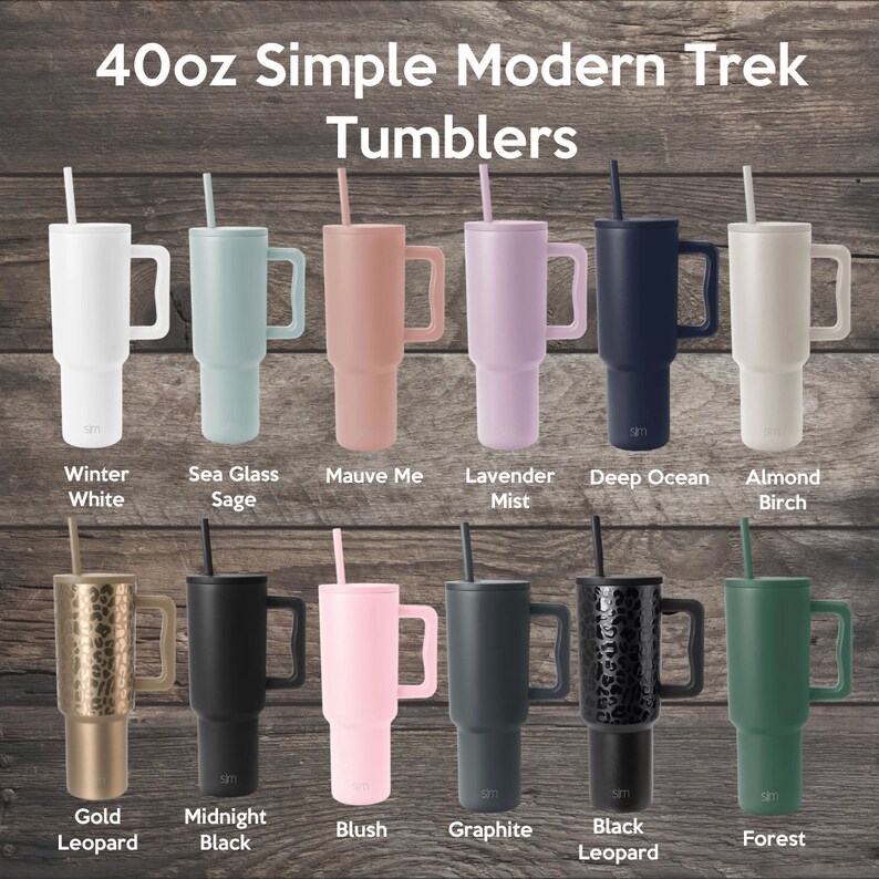 40oz engraved simple modern trek tumbler etsy