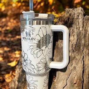 Personalized 40oz Stanley Tumbler - Custom Laser Engraved Stainless Steel Travel Mug, multiple colors & designs. Custom orders available.