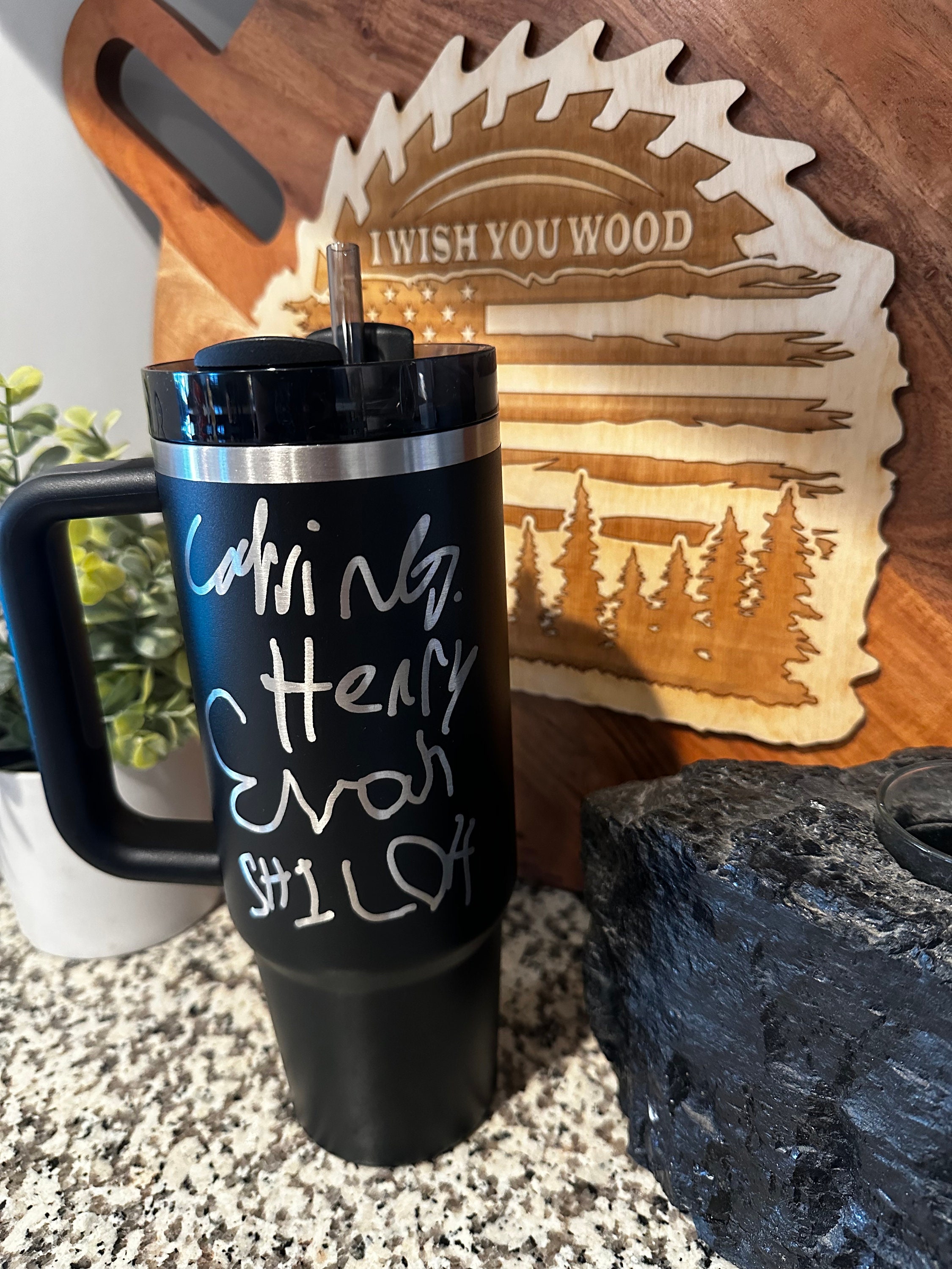 30oz Engraved Stanley Cup Tumbler with Handle – Pixels and Wood