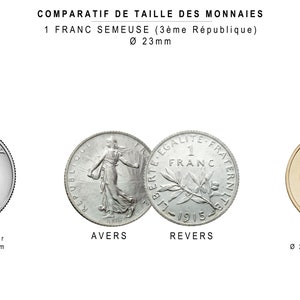 Coin pendant 1 Franc Semeuse, Silver, Women's pendant, Men's pendant image 4