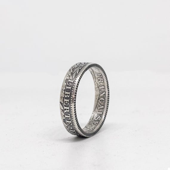 Bague pièce de monnaie Franc Cérès Anneau en argent