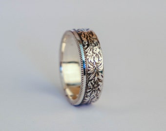 Swiss 2 Franc Helvetia Coin Ring in Silver | Handmade Coin Ring | Historical Swiss Handcrafted Jewelry | Gift