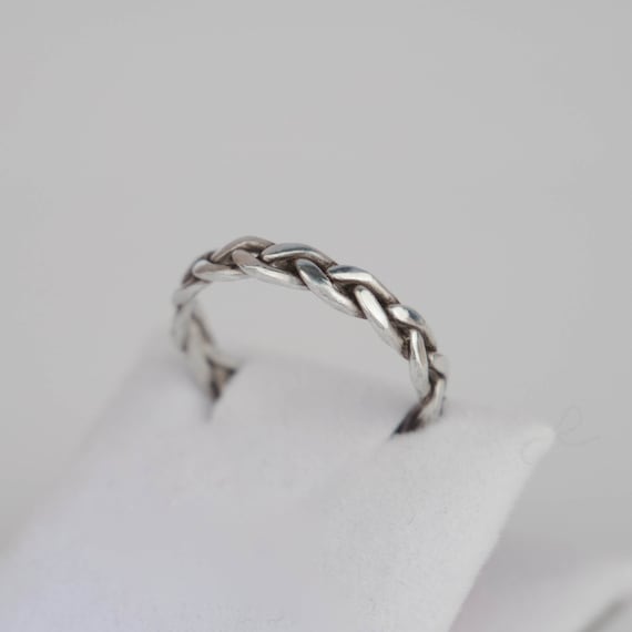 Bague Artisanale Ouvragée En Argent 925 - Taille 59 - Occasion - Fabriqué En France