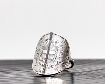 Bague En Pièce De Monnaie - 500 Lires Italiennes En Argent - Neuf Avec étiquettes, Marque AntiqueCoinRings