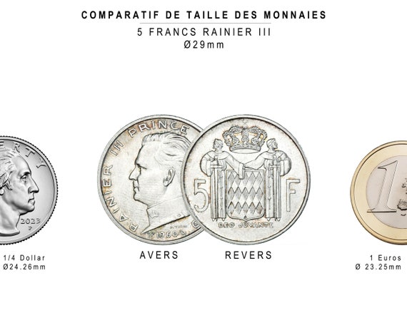 Bague En Argent Faite D'une Pièce De 5 Francs Monaco - Anneau Monnaie, Neuf Avec étiquette