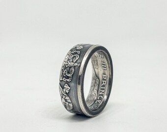 Bague Pièce De Monnaie 5 Francs Belgique En Argent - Anneau Coin Ring Neuf