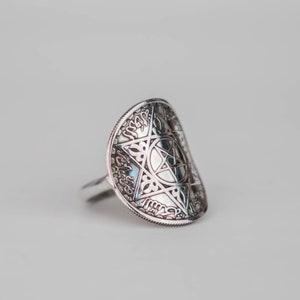 Bague Pièce De Monnaie 10 Francs Du Maroc En Argent - Anneau Coin Ring, Neuf Avec étiquettes