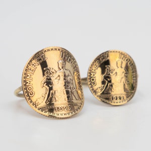 Commerce de France coin ring, Obverse, Curved, Women's ring, Men's ring