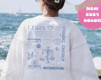 Libra Sweatshirt, Astrology Y2K Sweatshirt, Celestial Sweatshirt, Birthday Gift for Libra, Libra Zodiac Sweatshirt, Libra Astrology Shirt