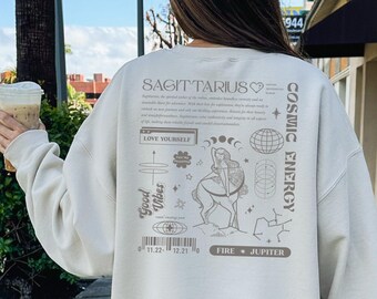 Sagittarius Sweatshirt, Astrology Y2K Sweatshirt, Celestial Sweatshirt, Gift for Sagittarius, Sagittarius Zodiac Sweatshirt, Astrology Shirt