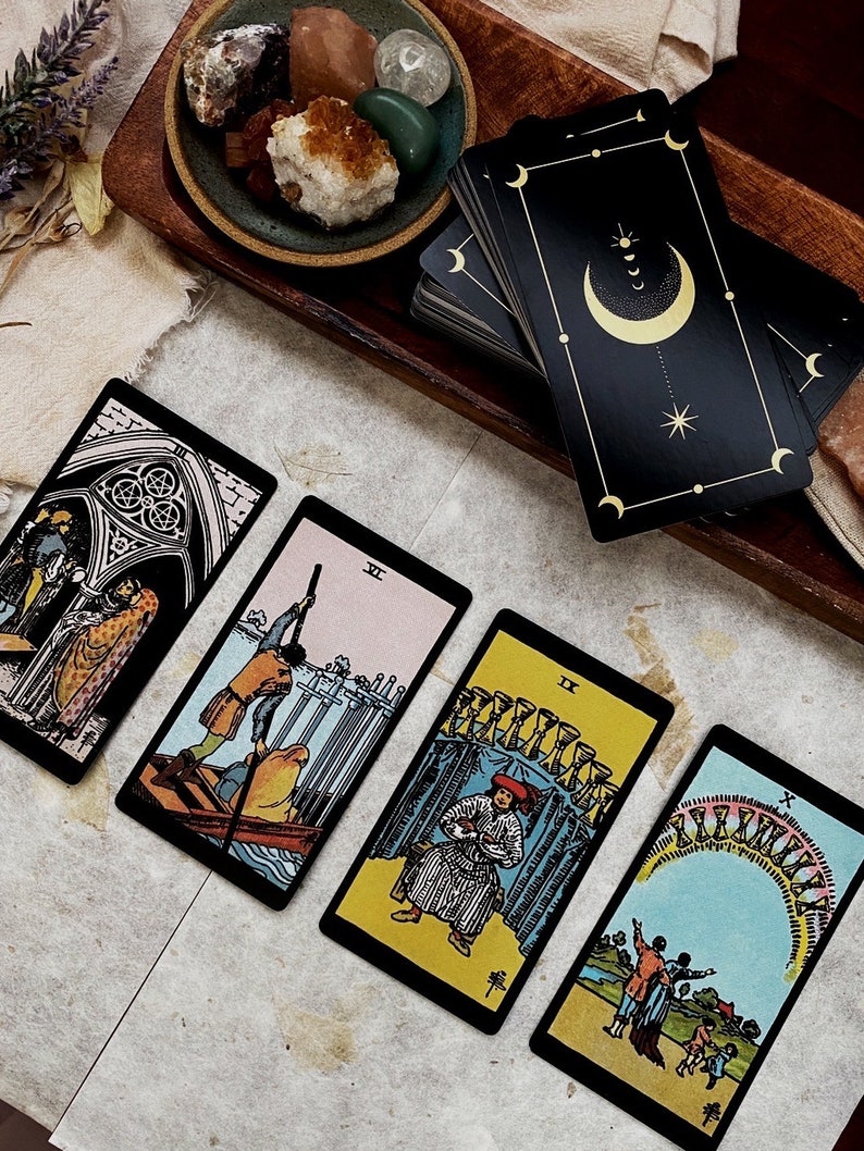 Starry Tarot Cards Gift Set Comes With Black Book and Bag Etsy