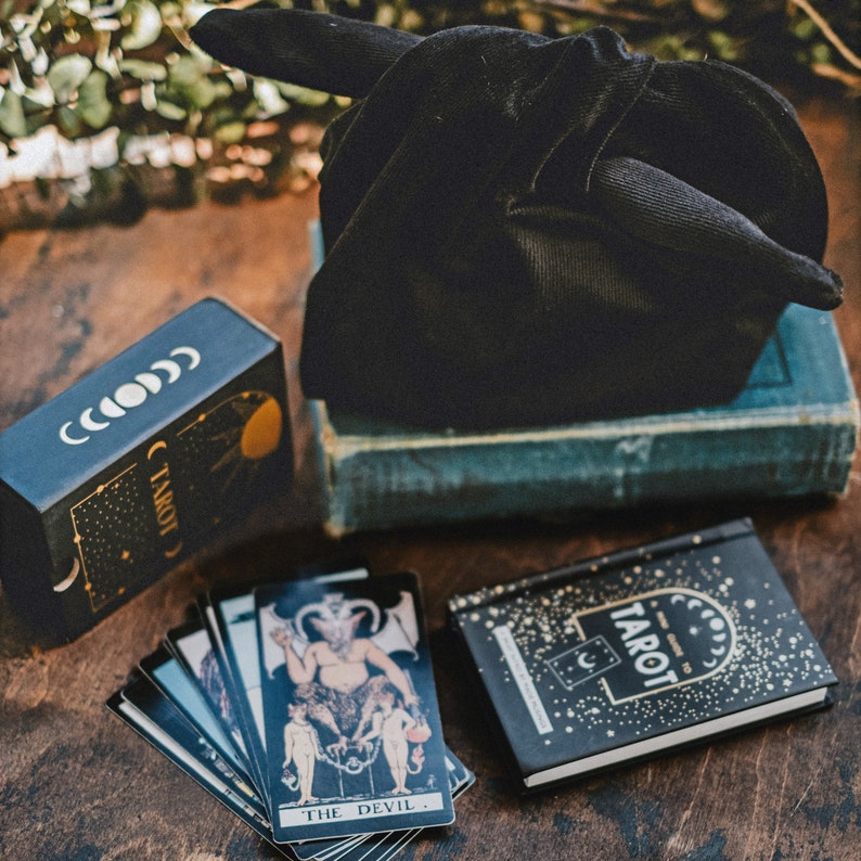 Starry Tarot Cards Gift Set Comes With Black Book and Bag Etsy