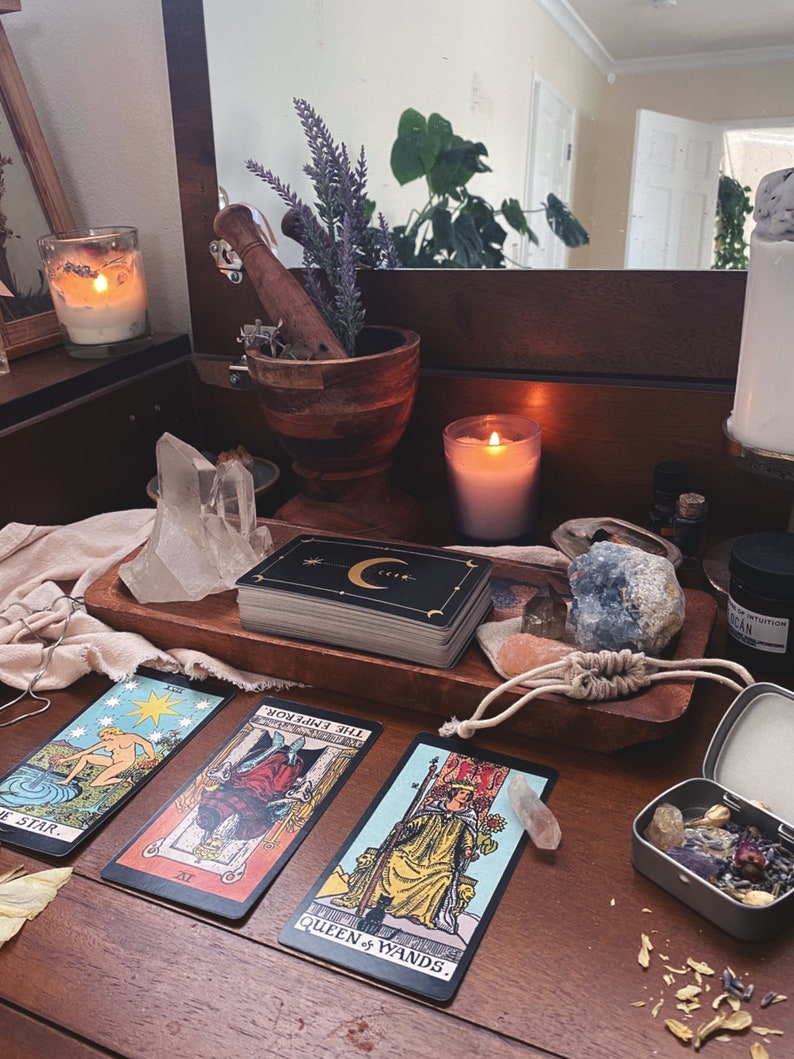 Starry Tarot Cards Gift Set Comes With Black Book and Bag Etsy