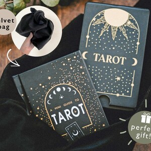 Black Tarot Cards Set Tarot Deck With Guidebook and Bag - Etsy