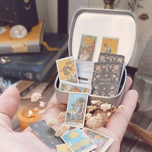 Mini Tarot Deck mit Ratgeber | Mini-Tarotkarten mit Full Rider Warten-Set | Tasche Tarot Deck | mit Mini-Tarot-Buch | Kleine Tarotkarten