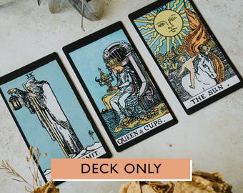 SECONDS SALE! Black Tarot Cards (Cards Only), Tarot Deck with Classic Rider Waite, Original Tarot Cards for Beginners, No Guidebook