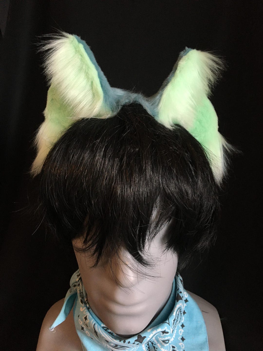 Faux Fur Cosplay Furry Ears Headband - Blue Canine Shape - Etsy