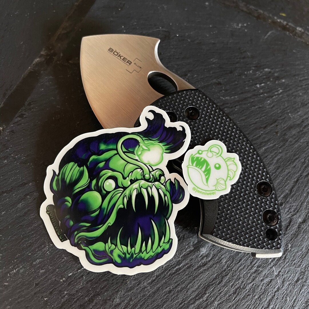 Big and Tiny Angler Fish Glow Sticker Set | Anglerfish, Spooky, Horror ...