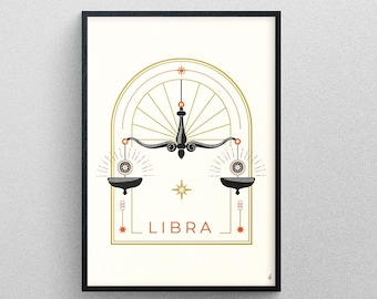 Weegschaal Zodiac Print, Zodiac Printable, Weegschaal Zodiac Gifts, Astrologie Print, Zodiac Horoscope print, Zodiac Sign, Digitale Download, Zodiac Art