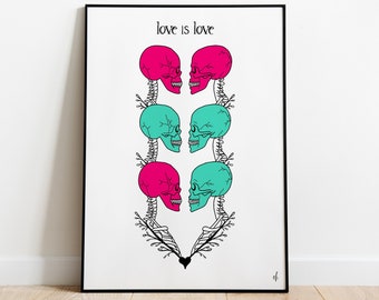 Love is Love | Pride and prejudice| Rainbow Gay Pride Print | LGBT Print | Equality Print | Diversity Print | Inclusion Printable Poster Art