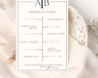 Printable Wedding Timeline Template, Timeline Printable, Weekend ...