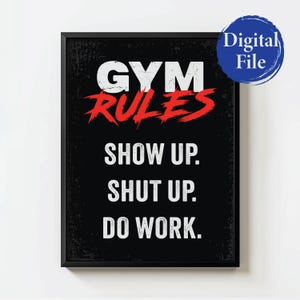 Gym Rules | Gym Wall Art | Home Gym Decor | Gym Motivation Prints | Gym Signs