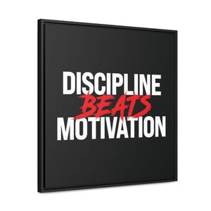 Discipline Beats Motivation | Gym Wall Art | Fitness Motivational Prints | Home Gym Decor | Workout Room Poster