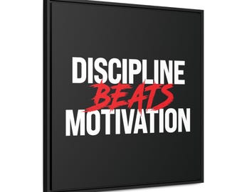 La disciplina batte la motivazione / Arte murale per palestra / Stampe motivazionali per il fitness / Decorazioni per palestra domestica / Poster per sala allenamento