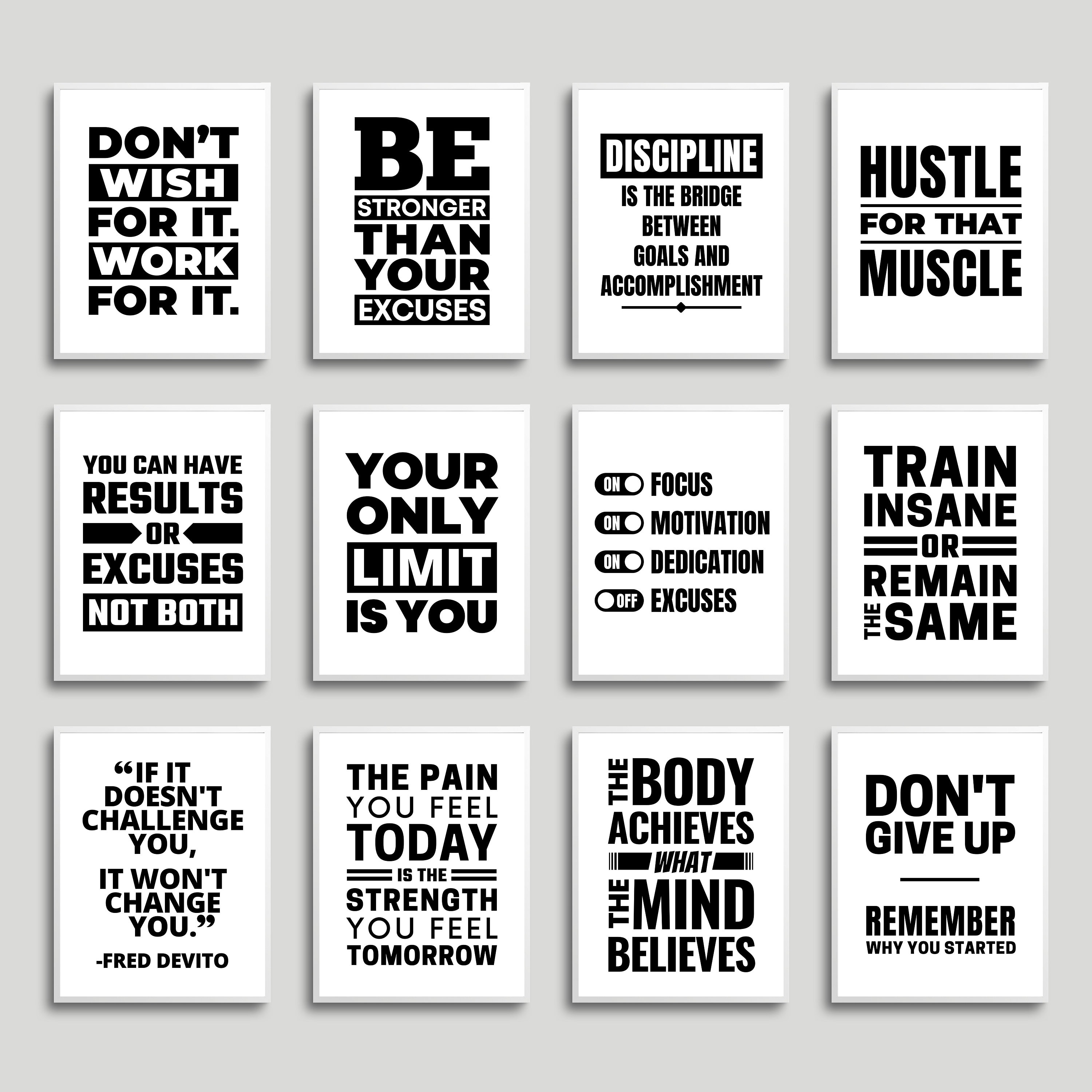 Gym Wall Art Set Of 12 Prints Home Gym Wall Decor Gym Etsy gym-wall-art-set-of-12-prints-home-gym-wall-decor-gym-etsy